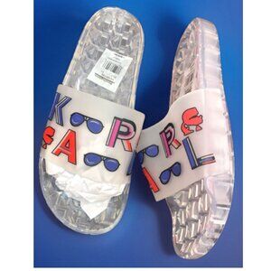 Karl Lagerfeld Pool Slides Women’s Size 11M Transparent